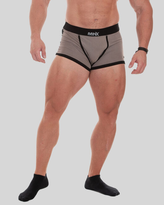 MNX BOXER SHORTS, GREY&BLACK