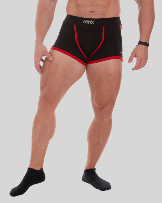 MNX BOXER SHORTS, BLACK&RED