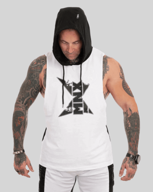 MNX Hooded tank top White & Black
