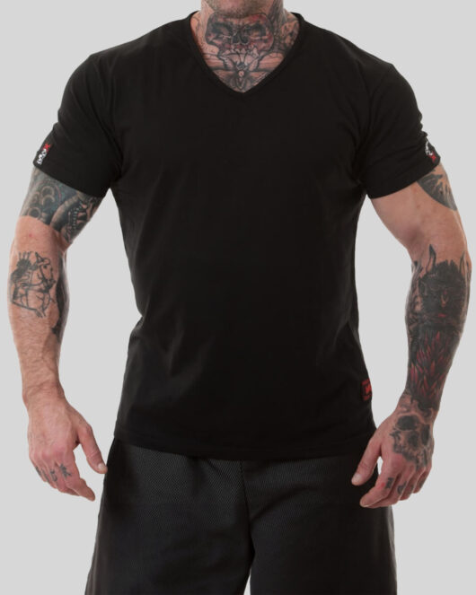 MNX V neck basic T-shirt, black