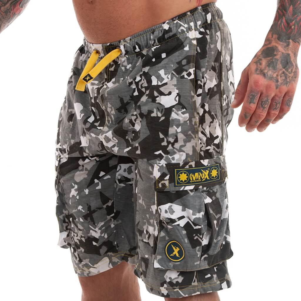 rhude camo shorts