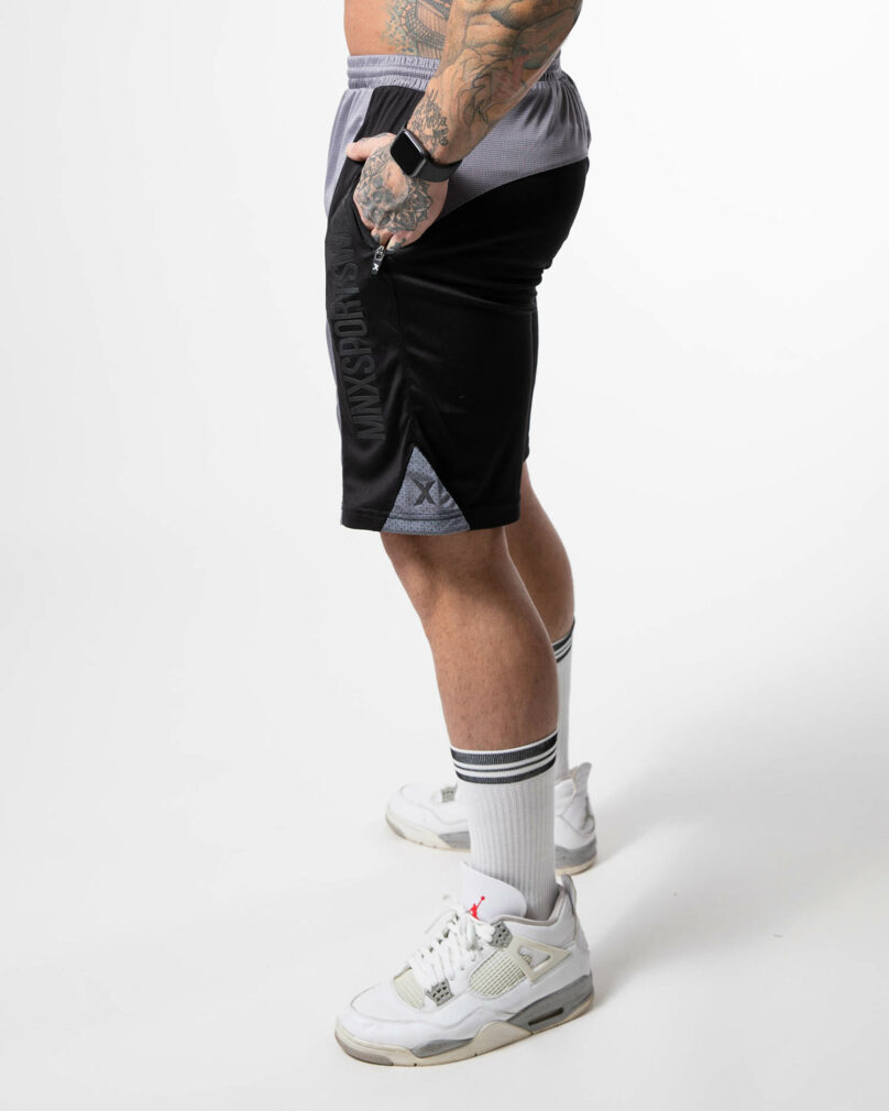 MNX Mesh shorts Grey & Black - Image 6