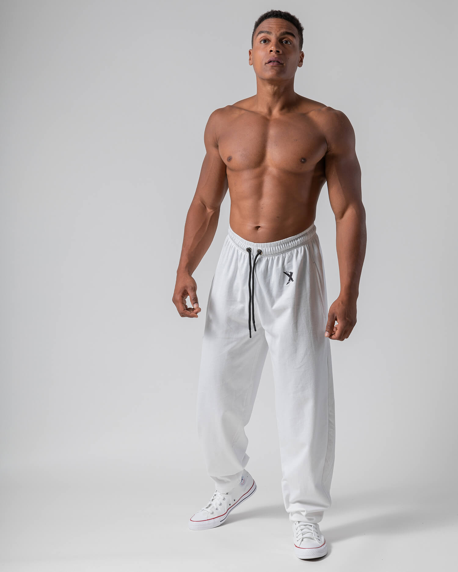 MNX Pantalones clásicos de culturismo, blanco - MNX Sportswear