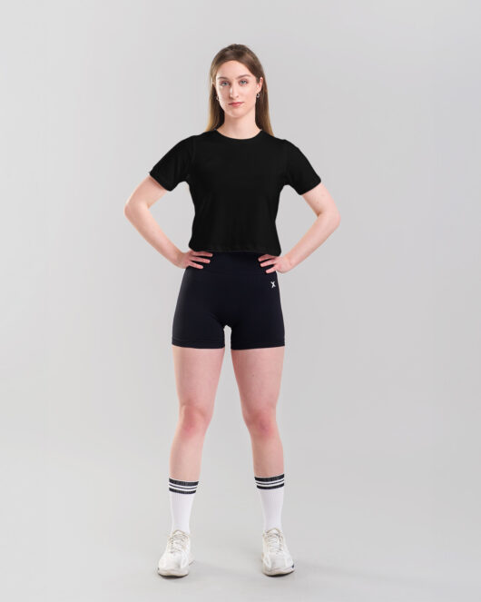 MNX Women's cropped T-shirt, black