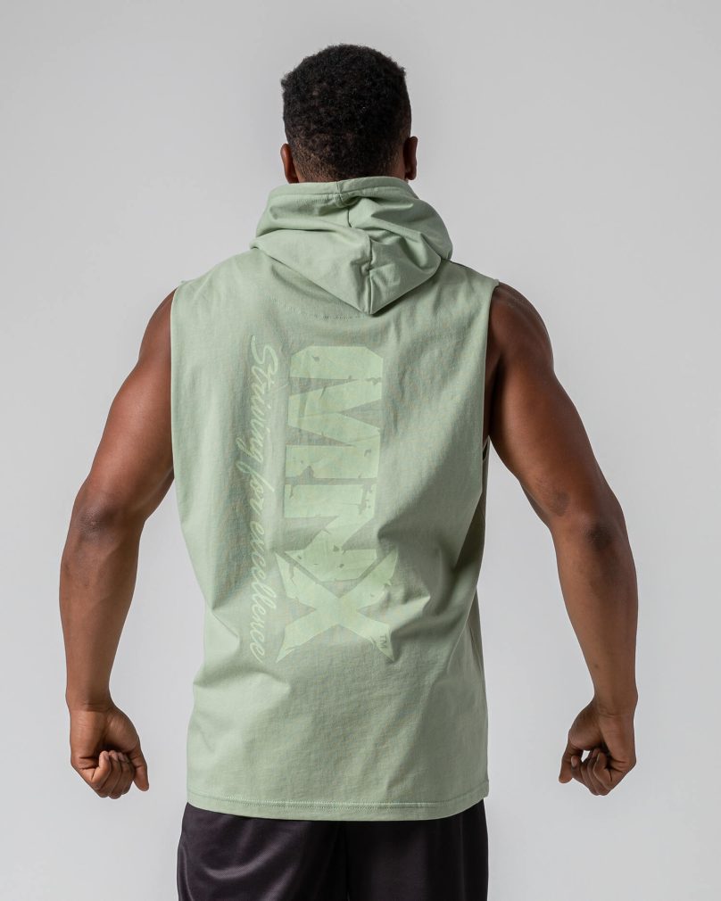 MNX Sleeveless hooded Top, light green - Image 7