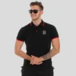 BOS basic polo maglia, nero