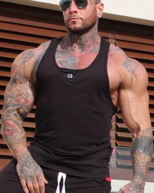 BOS classic stringer tank top, black