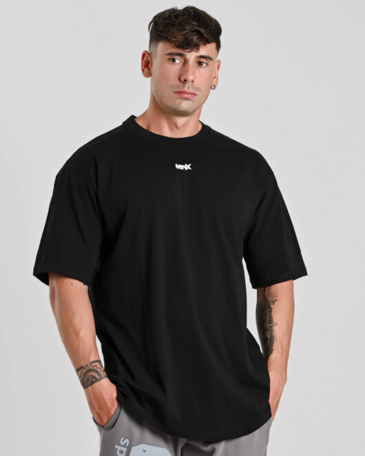 Camiseta de algodón MNX Basix, Negra