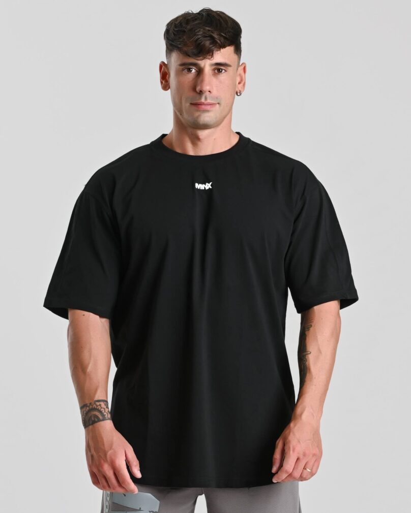 Camiseta de algodón MNX Basix, Negra - Imagen 3