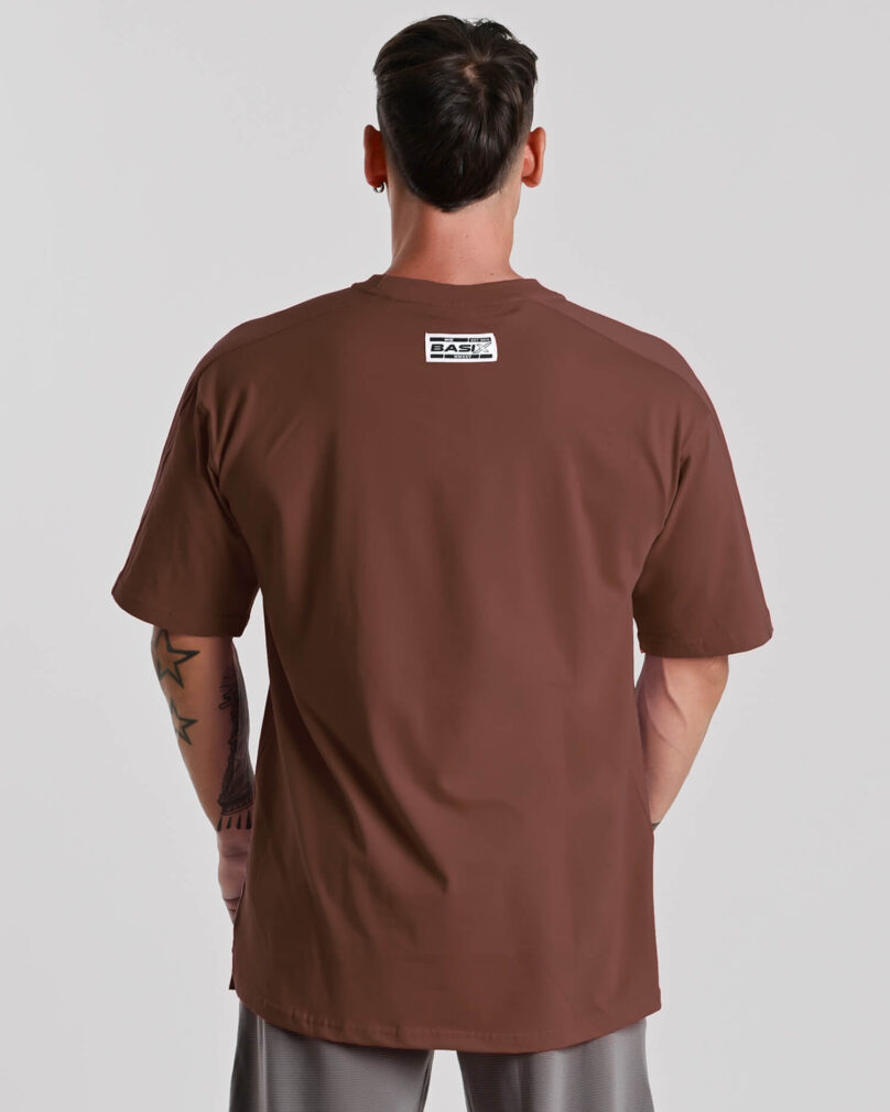 T-shirt in cotone MNX Basix, cioccolato - immagine 2