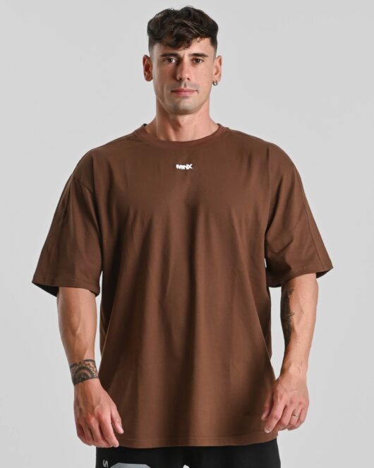 T-shirt in cotone MNX Basix, cioccolato