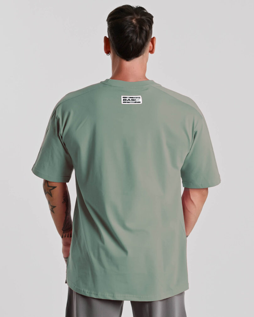 T-shirt in cotone MNX Basix, verde pastello - immagine 2