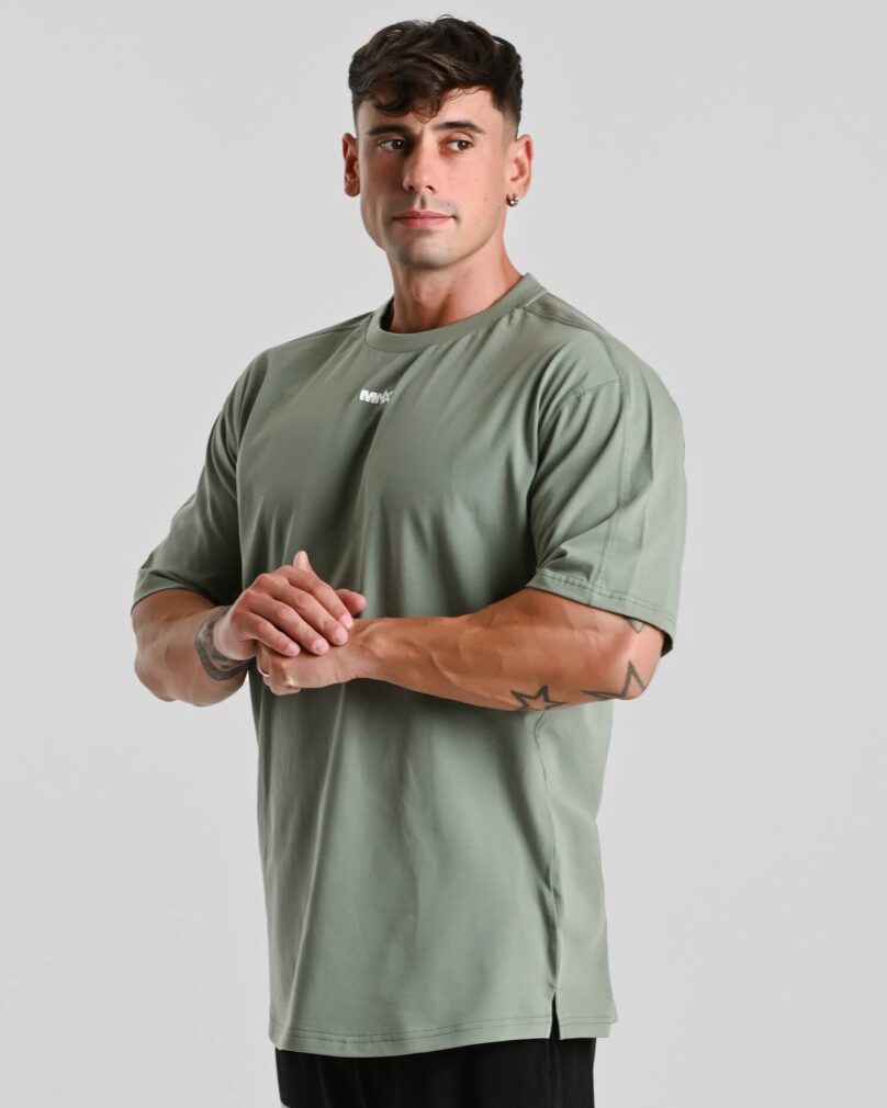 T-shirt in cotone MNX Basix, verde pastello - immagine 3