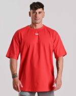 Camiseta de algodón MNX Basix, rojo cereza