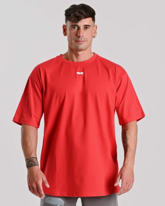 Camiseta de algodón MNX Basix, rojo cereza