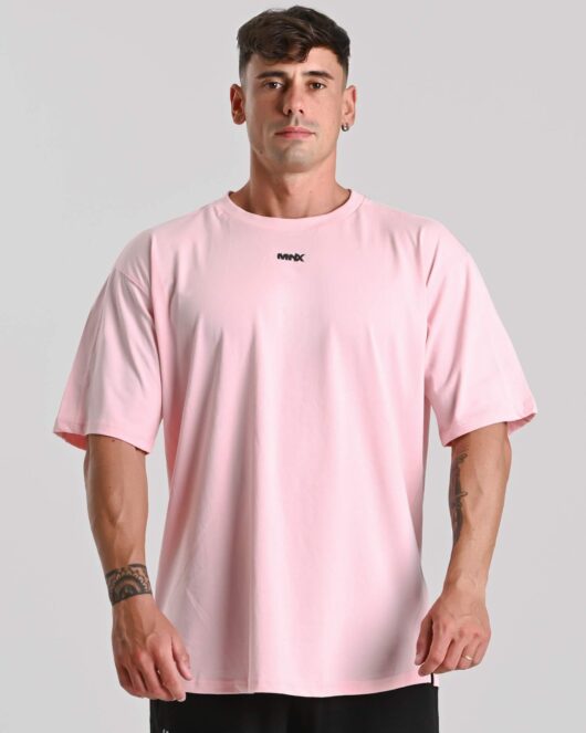 T-shirt in cotone MNX Basix, rosa pastello