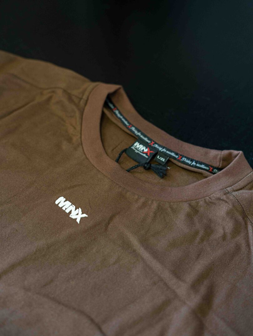 T-shirt in cotone MNX Basix, cioccolato - immagine 4