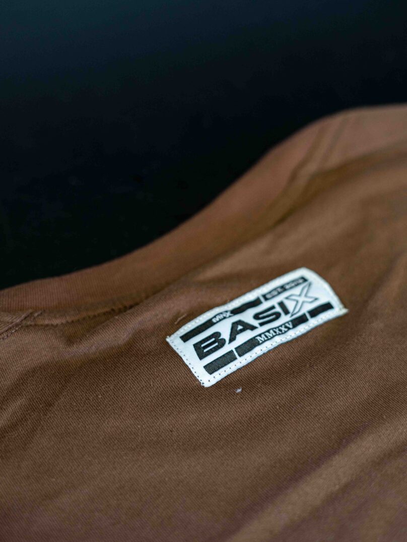 T-shirt in cotone MNX Basix, cioccolato - immagine 5