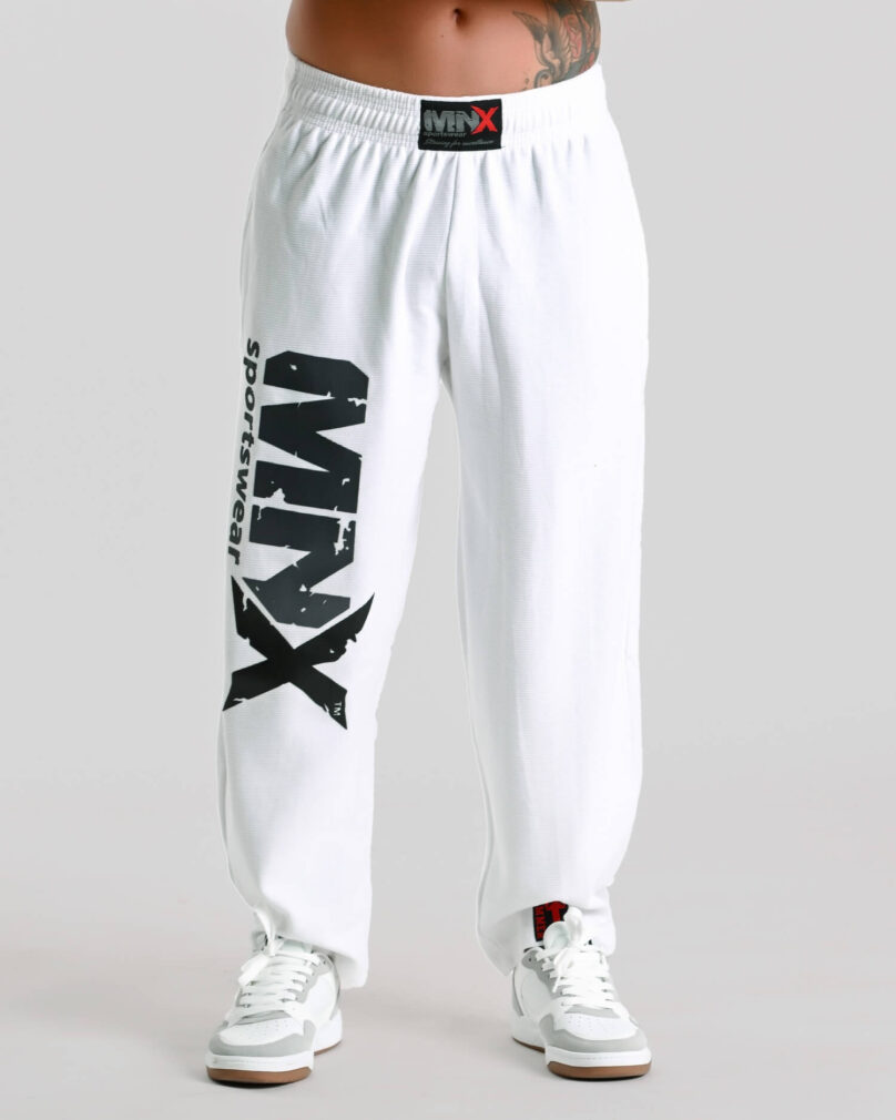 MNX Moške rebraste dolge hlače Hammer 3.0 light, bele - slika 2