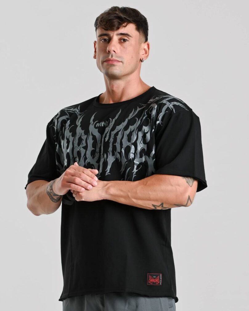 Camiseta Oversize MNX Hardcore, Negra - Imagen 3
