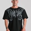 Camiseta Oversize MNX Hardcore, Negra