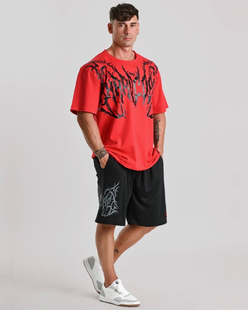 Camiseta Oversize MNX Hardcore, Roja - Imagen 3