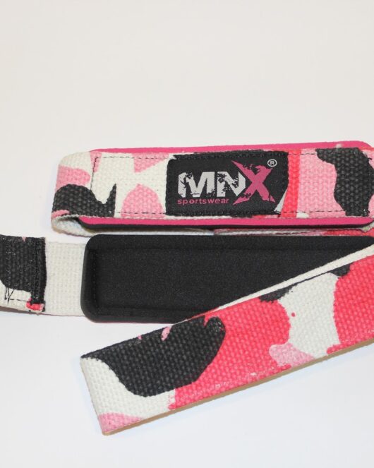 MNX Cintas para levantamiento Camo rosa