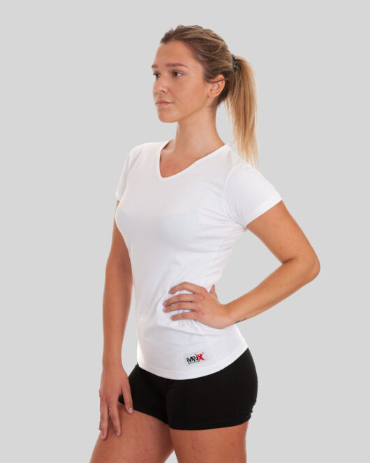 MNX Women's V-neck T-shirt, white