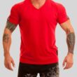 MNX V neck basic T-shirt, red