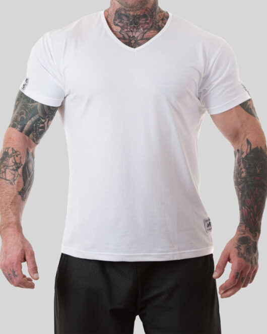 MNX V neck basic T-shirt, white